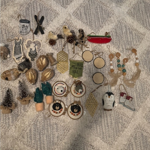 Other - Boho neutral bundle of Christmas tree ornaments